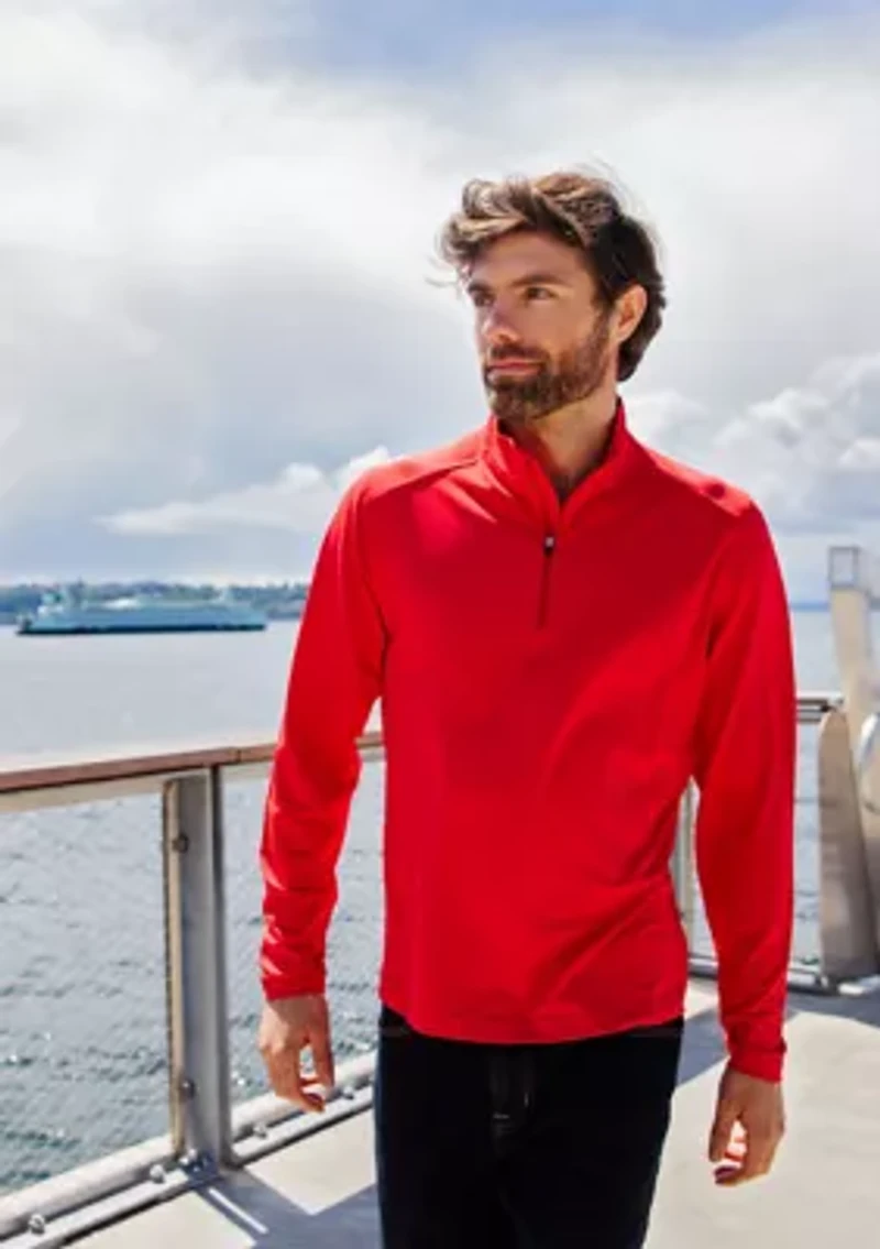 Virtue Eco Pique Recycled Quarter Zip Big & Tall Pullover