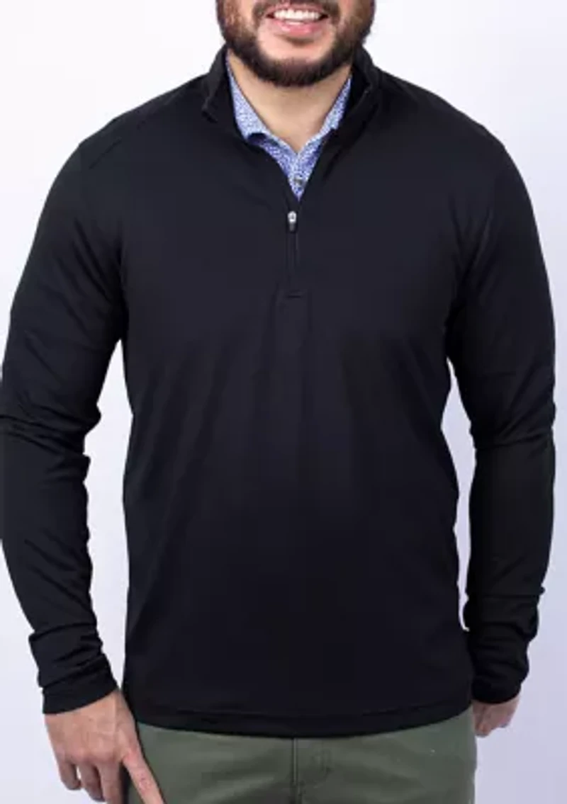 Virtue Eco Pique Recycled Quarter Zip Big & Tall Pullover