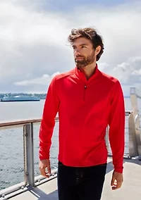 Virtue Eco Pique Recycled Quarter Zip Big & Tall Pullover