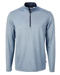 Virtue Eco Pique Micro Stripe Recycled Mens Big & Tall Quarter Zip