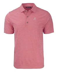 Big & Tall NCAA Alabama Crimson Tide Forge Eco Heather Stripe Stretch Recycled Polo