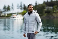 Cutter & Buck Evoke Hybrid Eco Softshell Recycled Full Zip Mens Big Tall Hooded Jacket