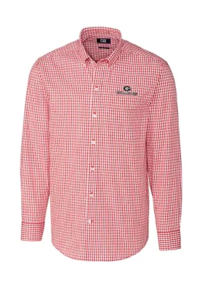 Big & Tall NCAA Georgia Bulldogs Long Sleeve Stretch Gingham Button Down
