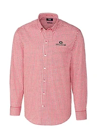 Big & Tall NCAA Georgia Bulldogs Long Sleeve Stretch Gingham Button Down
