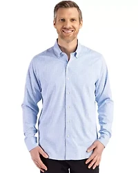 Cutter & Buck Skyline Epic Confidence Recycled Gingham Mens Big Tall Long Sleeve Dress Shirt