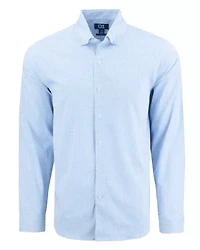 Cutter & Buck Skyline Epic Confidence Recycled Gingham Mens Big Tall Long Sleeve Dress Shirt