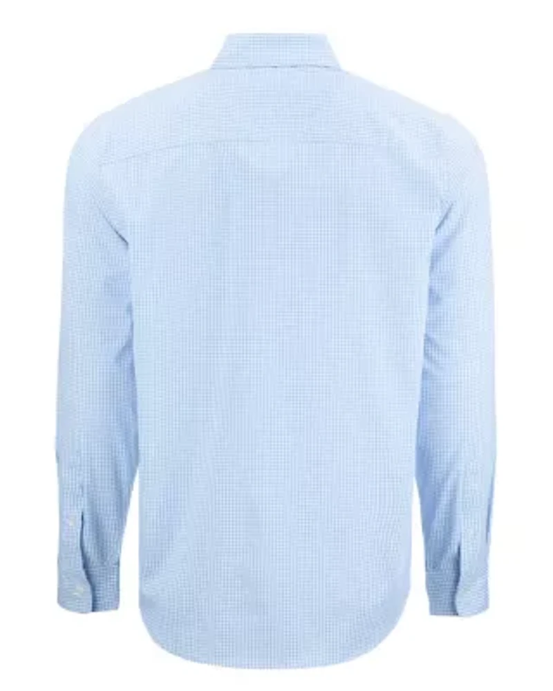 Cutter & Buck Skyline Epic Confidence Recycled Gingham Mens Big Tall Long Sleeve Dress Shirt