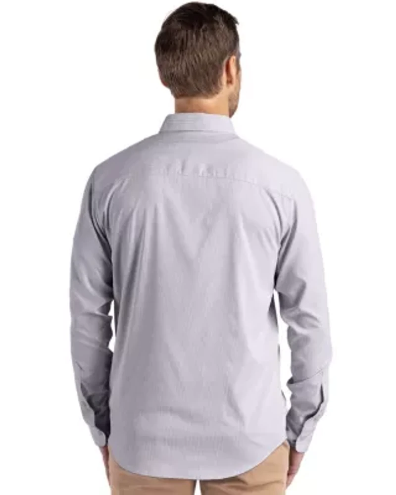 Cutter & Buck Skyline Epic Confidence Recycled Pinstripe Mens Big Tall Long Sleeve Dress Shirt