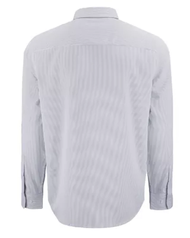 Cutter & Buck Skyline Epic Confidence Recycled Pinstripe Mens Big Tall Long Sleeve Dress Shirt