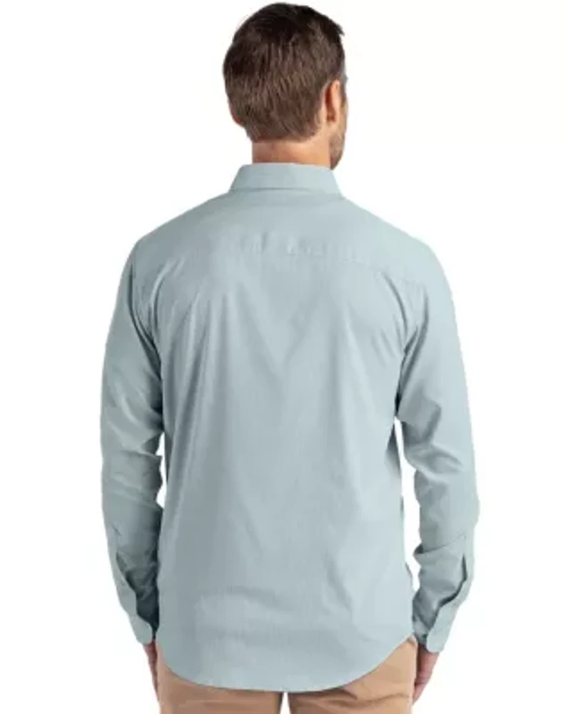 Cutter & Buck Skyline Epic Confidence Recycled Pinstripe Mens Big Tall Long Sleeve Dress Shirt