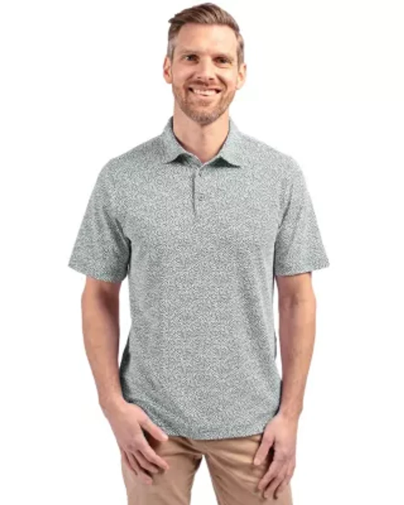 Cutter & Buck Virtue Eco Pique Botanical Print Recycled Mens Polo