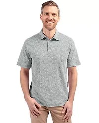 Cutter & Buck Virtue Eco Pique Botanical Print Recycled Mens Polo