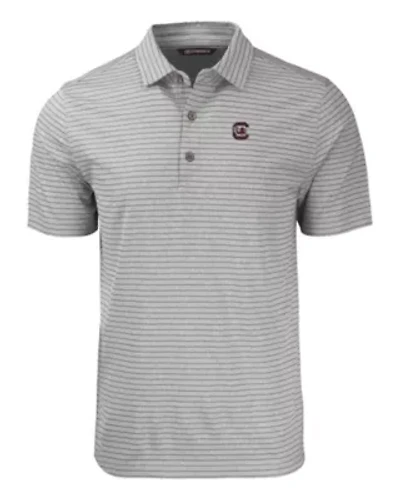 NCAA South Carolina Gamecocks Forge Eco Heather Stripe Stretch Recycled Polo