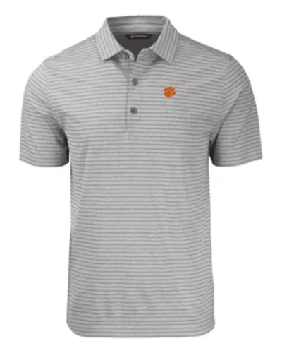 NCAA Clemson Tigers Forge Eco Heather Stripe Stretch Recycled Polo