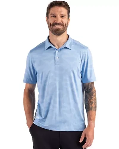 Cutter & Buck Coastline Recycled Double Peached Camo Print Mens Polo