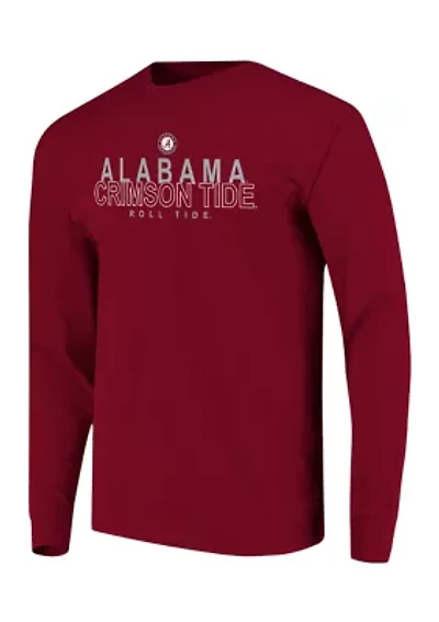 NCAA Alabama Crimson Tide Long Sleeve Overtype Logo T-Shirt
