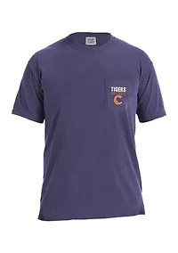 NCAA Clemson Tigers Comfort Color Pocket T-Shirt - Baseball Frame