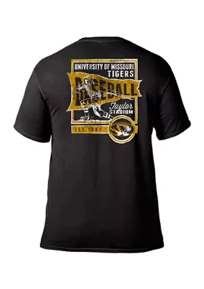 NCAA Missouri Tigers Comfort Color T-Shirt - Vintage Baseball Flag