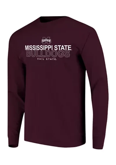 NCAA Mississippi State Bulldogs Long Sleeve Overtype Logo T-Shirt