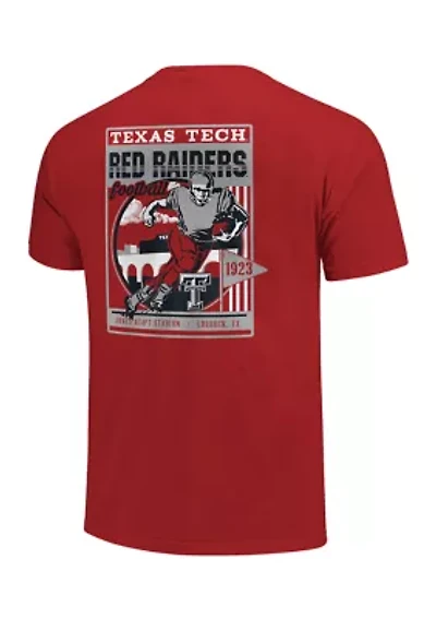 NCAA Texas Tech Red Raiders  Retro Poster and Stadium Comfort Color T-Shirt