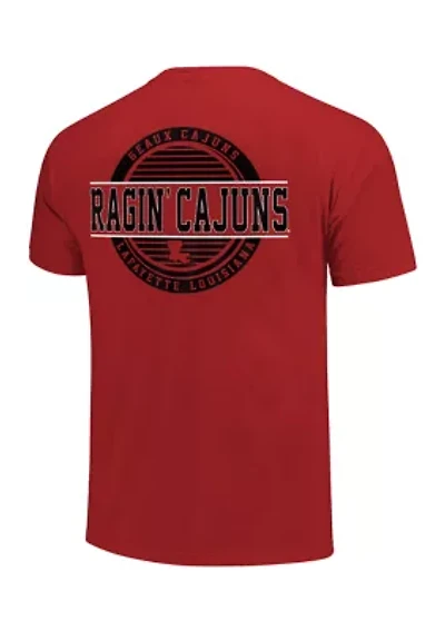 NCAA Louisiana-Lafayette Ragin Cajuns Striped Stamp Comfort Color T-Shirt