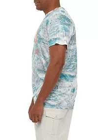 Big & Tall Ocean Print Graphic T-Shirt