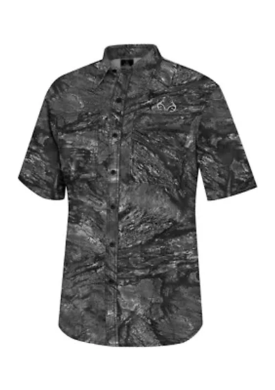 Big & Tall Tie Dye Collared Fishing Shirt