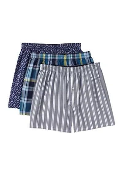 Men's 3 Pack Woven Boxers