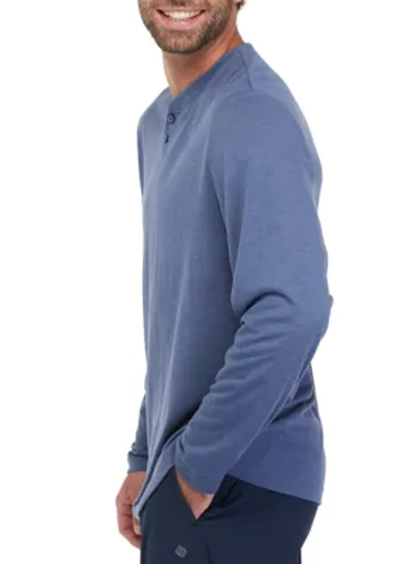 Long Sleeve Brushed Henley Shirt