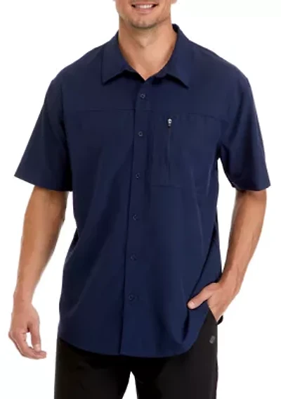 Men's Short Sleeve Woven Hybrid Shirt