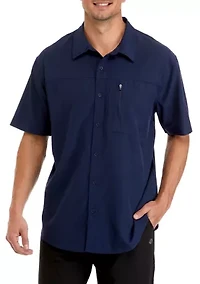 Men's Short Sleeve Woven Hybrid Shirt