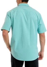Men's Short Sleeve Woven Hybrid Shirt