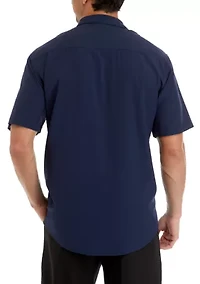 Men's Short Sleeve Woven Hybrid Shirt