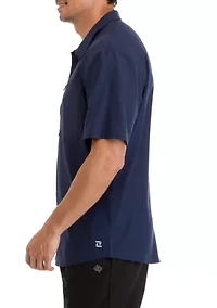 Men's Short Sleeve Woven Hybrid Shirt