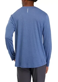 Brushed Long Sleeve Solid Crew Neck T-Shirt