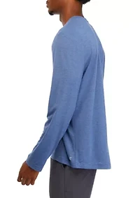 Brushed Long Sleeve Solid Crew Neck T-Shirt