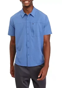 Short Sleeve Woven Hybrid Shirt