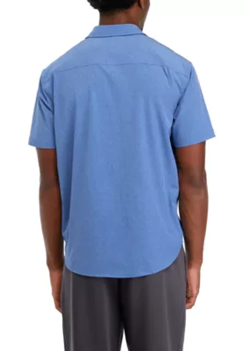 Short Sleeve Woven Hybrid Shirt