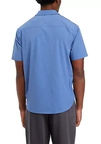 Short Sleeve Woven Hybrid Shirt