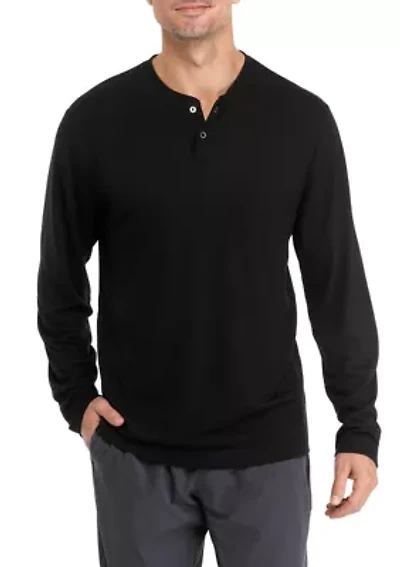 Long Sleeve Brushed Henley Pullover