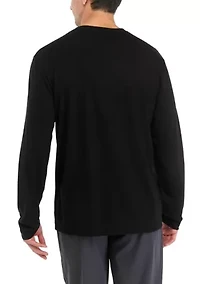 Long Sleeve Brushed Henley Pullover
