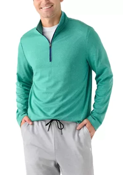 Quilted Knit Quarter Zip Pullover