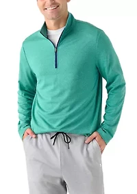 Quilted Knit Quarter Zip Pullover
