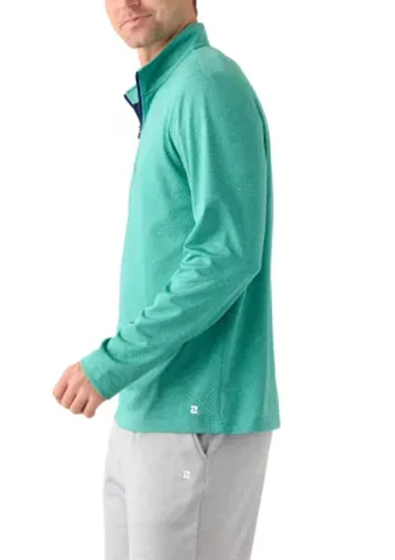 Quilted Knit Quarter Zip Pullover