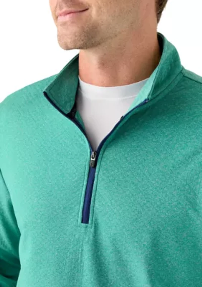 Quilted Knit Quarter Zip Pullover
