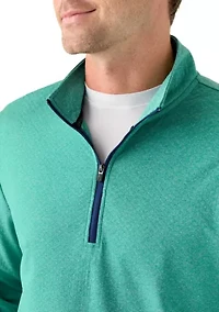 Quilted Knit Quarter Zip Pullover