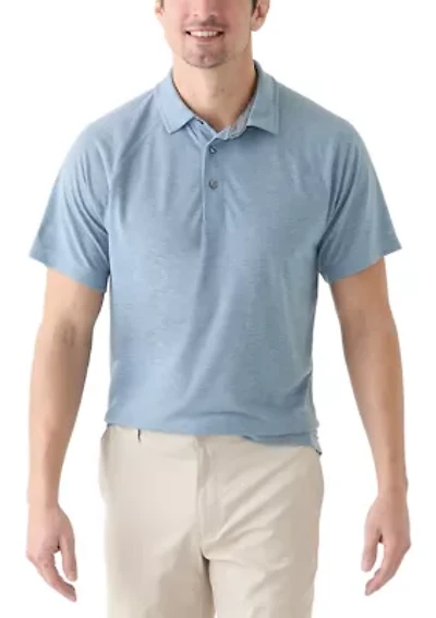 Men's Textured Raglan Polo Shirt