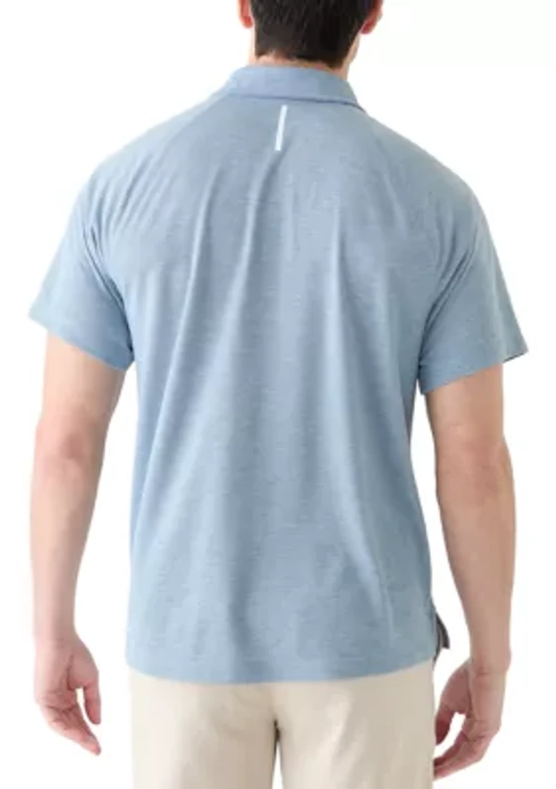 Men's Textured Raglan Polo Shirt