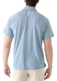 Men's Textured Raglan Polo Shirt