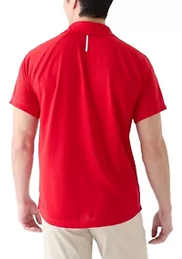 Men's Textured Raglan Polo Shirt